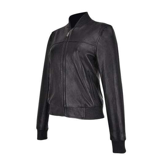 Franco Cuadra Womens black leather short jacket