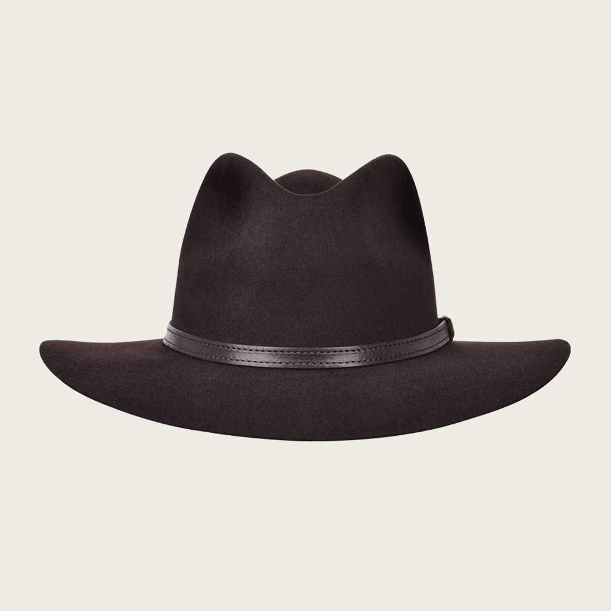 Cuadra dark brown fur hat with leather headband