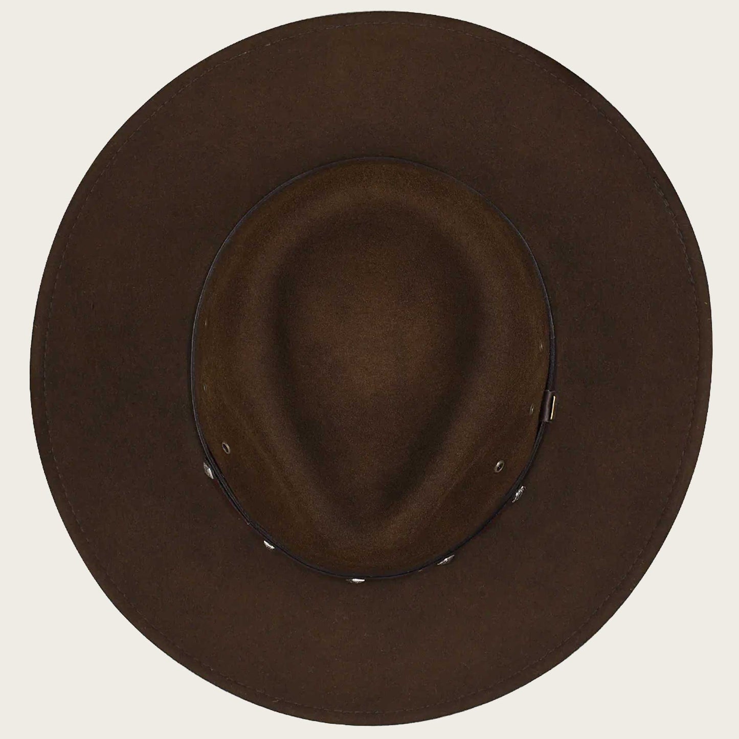 Cuadra brown wool hat with leather belt