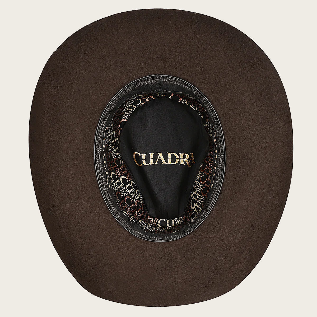 Sombrero color café oscuro decorado con cintillo de piel bitono 