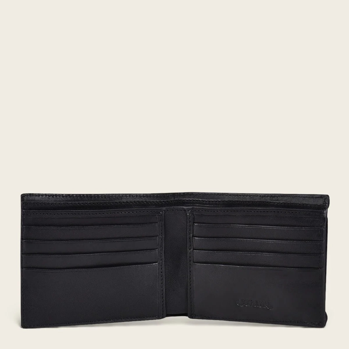 Handmade bifold black leather wallet 2