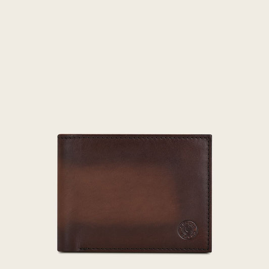 Gradient brown bovine leather wallet 