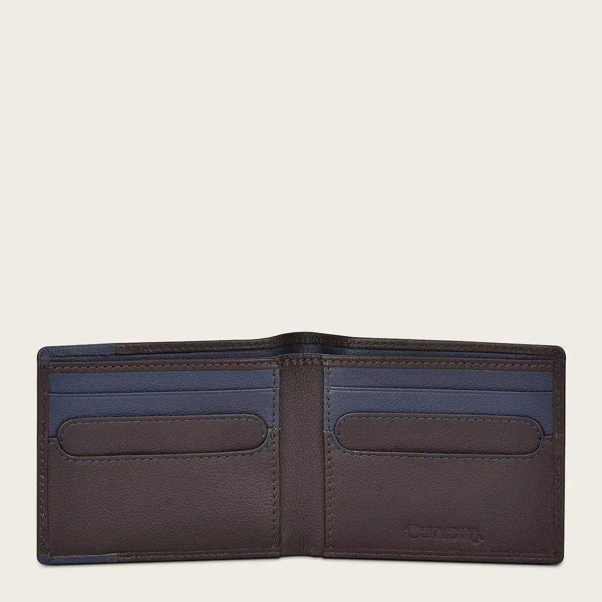 Brown bovine leather wallet with Cuadra monogram