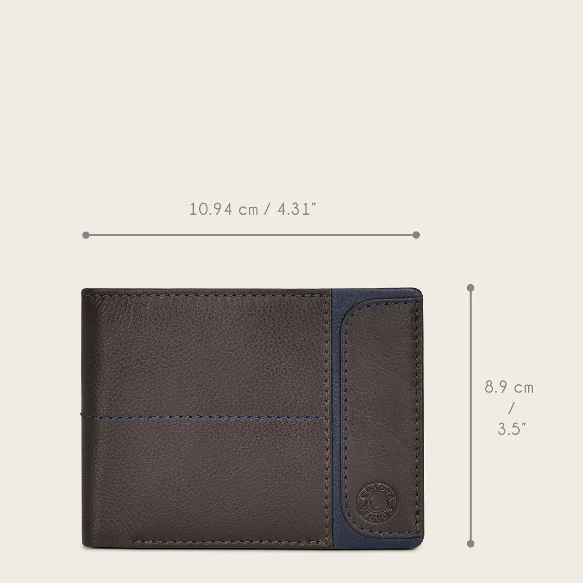 Brown bovine bifold leather wallet 6
