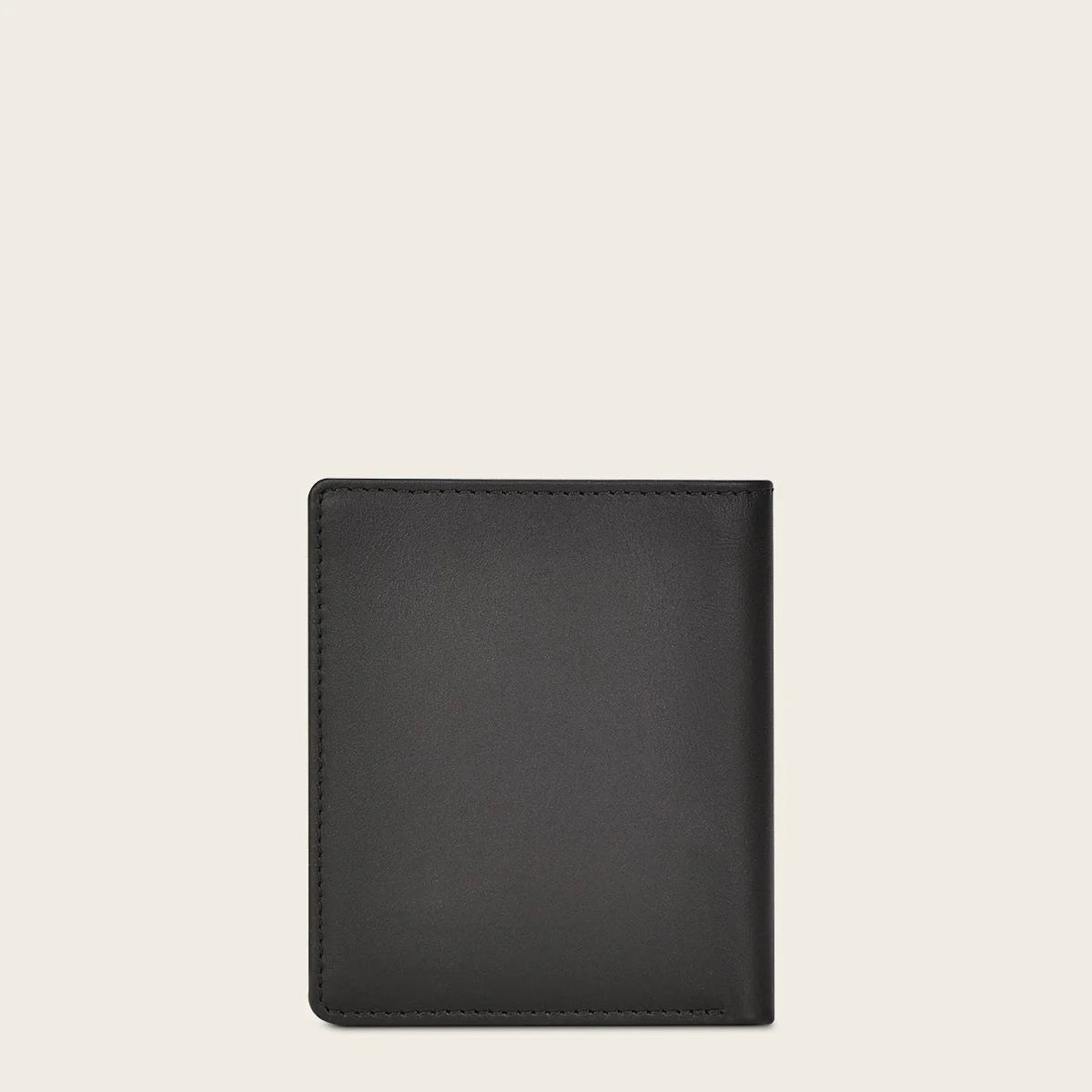 Black bovine leather wallet with Cuadra monogram