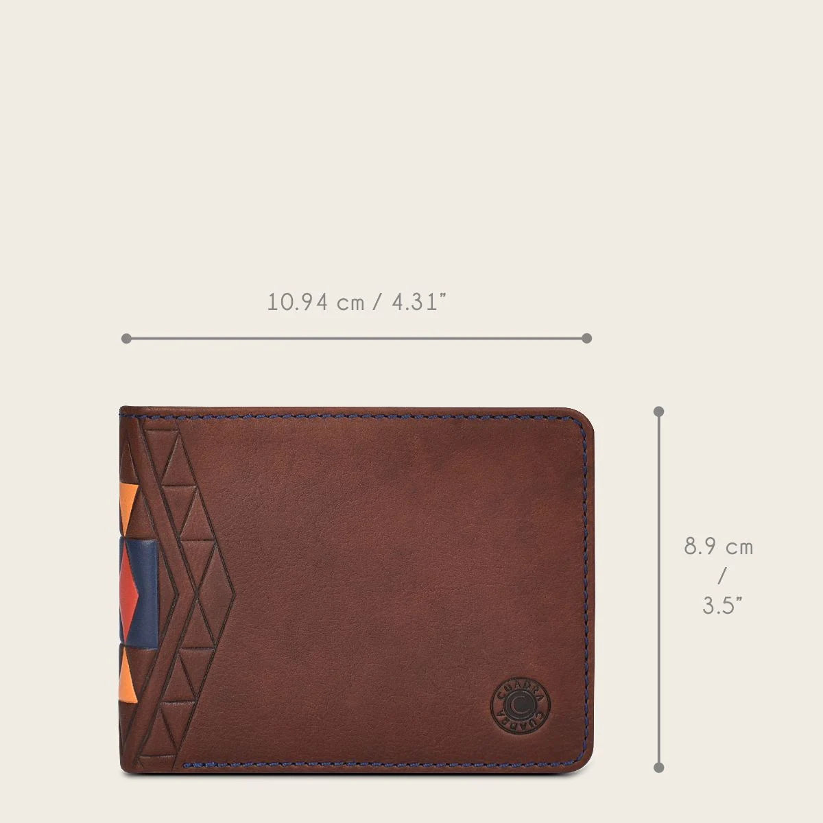 Brown and colored bovine leather wallet 6