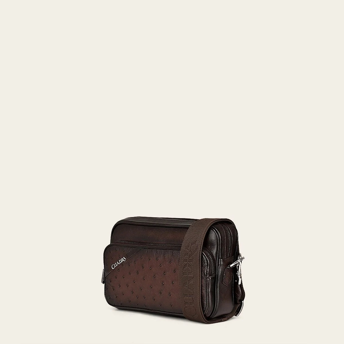 Dark brown exotic leather shoulder bag