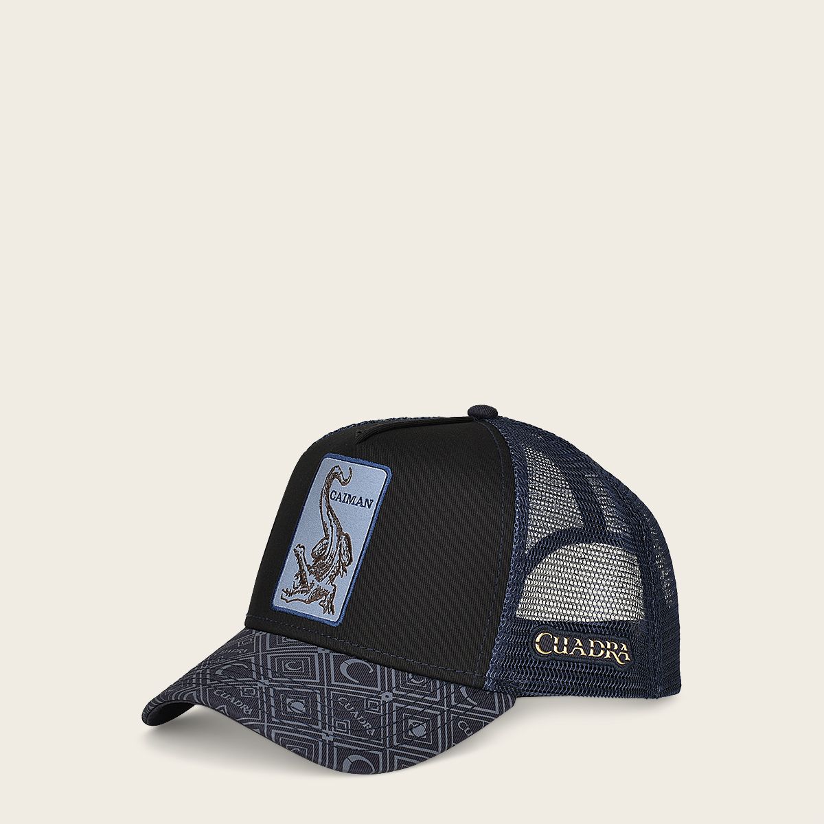 Blue snapback cap with alligator patch