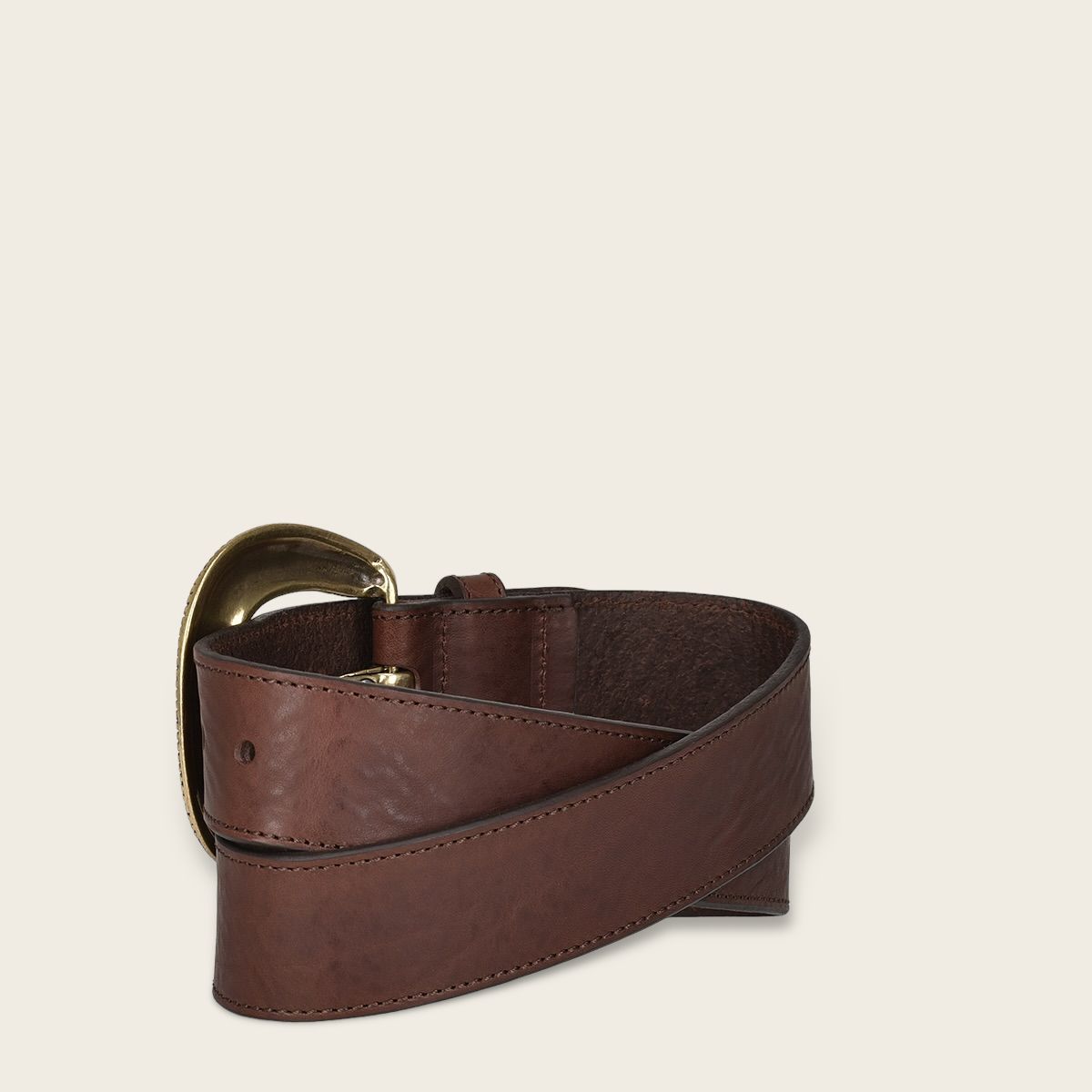 Brown leather western style belt