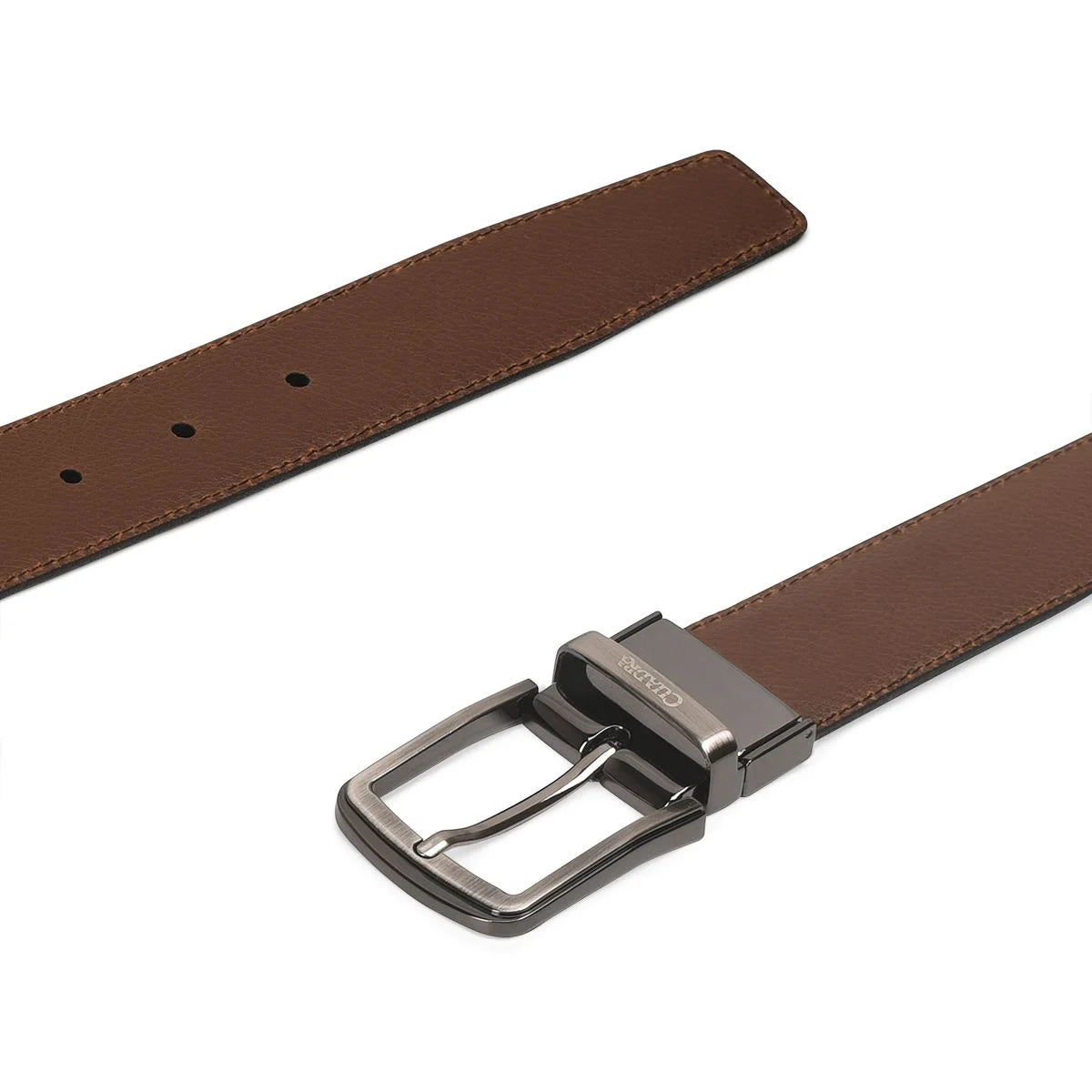 Reversible Leather Belt - Dark brown - Men