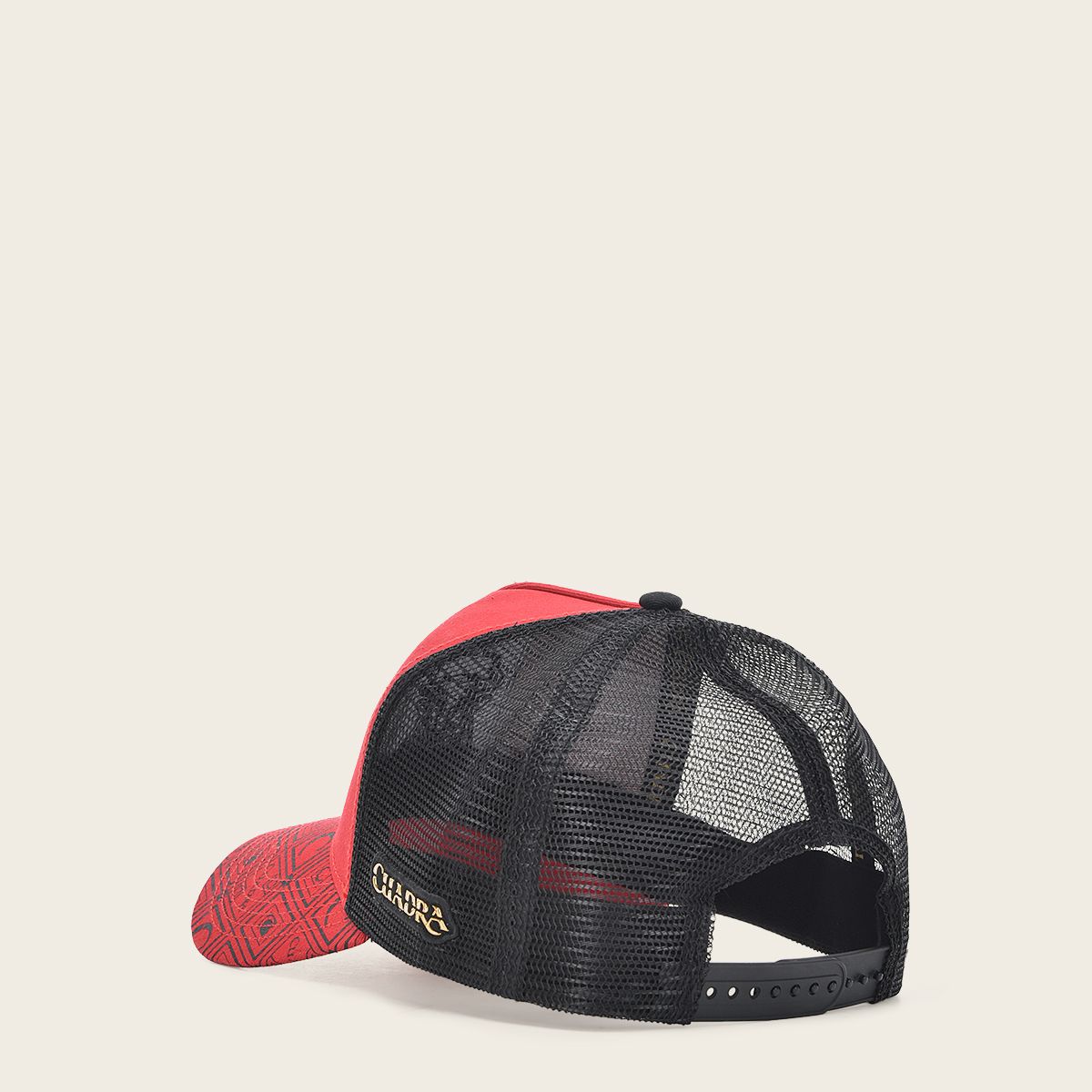 Cuadra red cap with embroidery bull patch