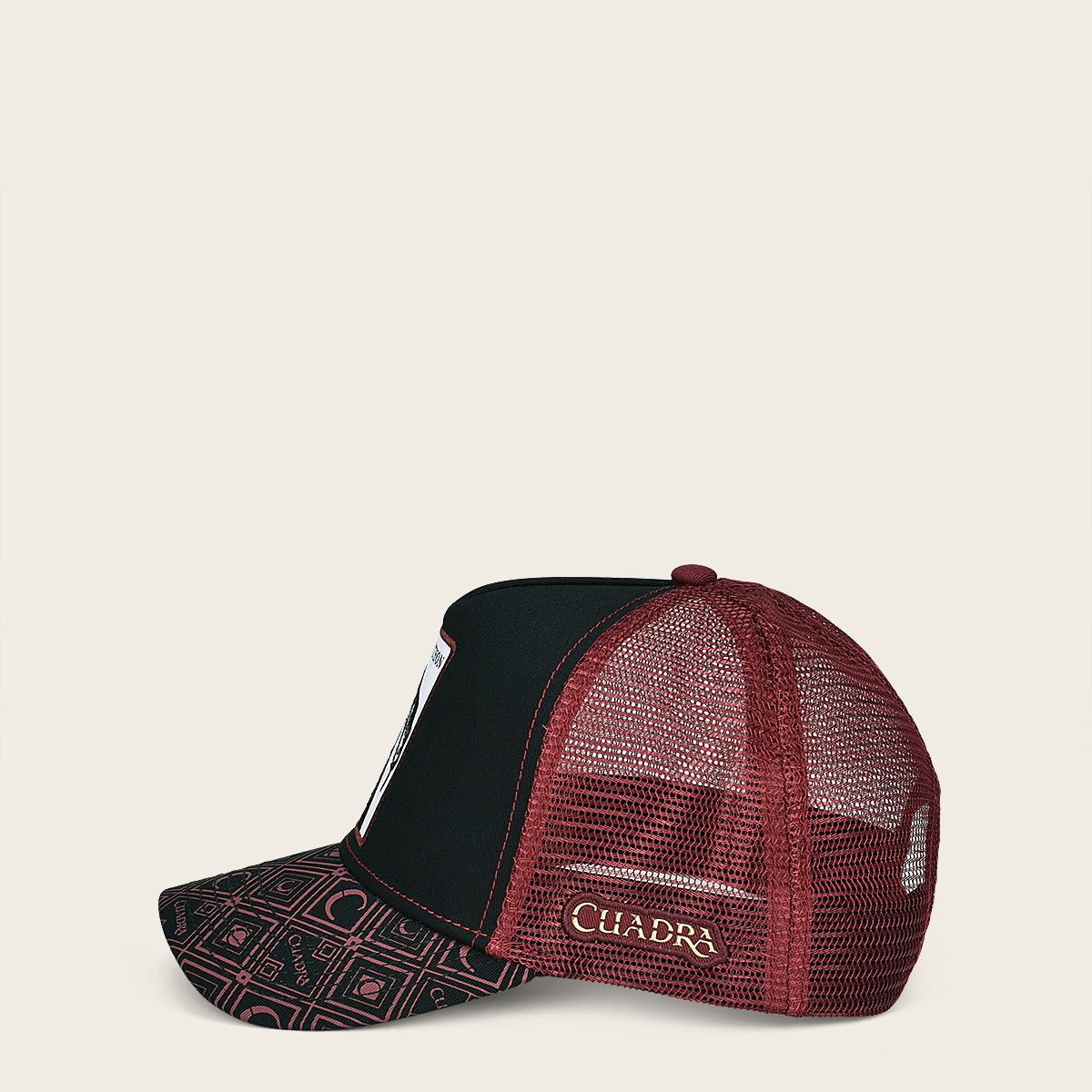 Red snapback cap with phyton patch 3
