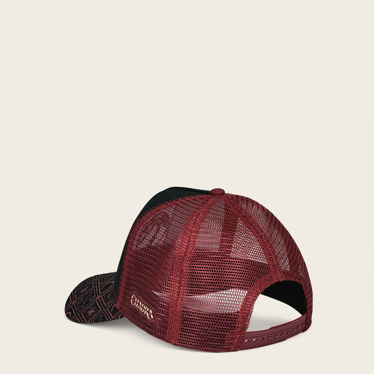 Red snapback cap with phyton patch 4