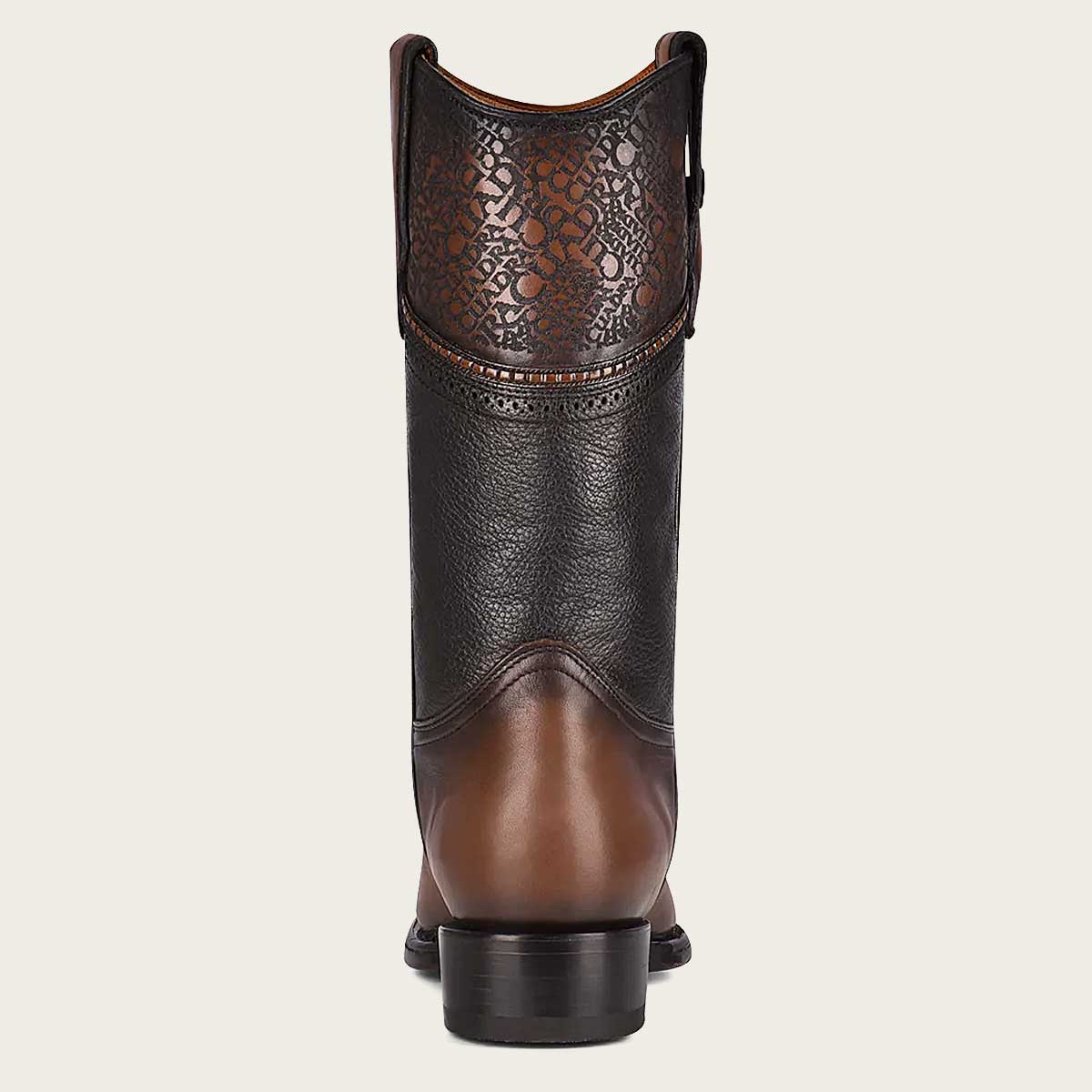 The laser-engraved Cuadra monogram embellishes the boot with a touch of elegance, elevating its overall charm