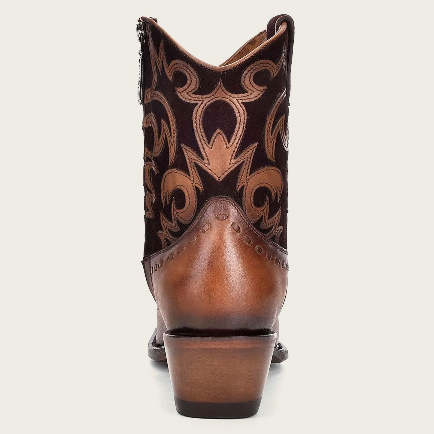 Brown Western leather bootie - high-quality leather with classic pointed toe and slanteIndulge in the bold and beautiful aesthetic of our Western Chic booties, and let them be the centerpiece of your outfit.