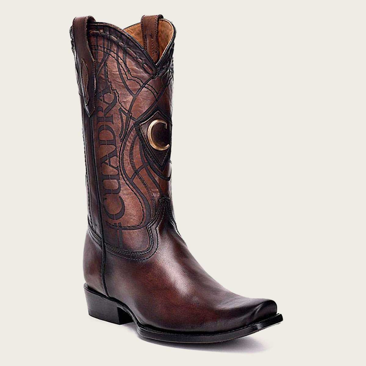 Introducing the exquisite Cuadra Men's Bovine Leather Cowboy Boot, a luxurious choice for contemporary cowboys seeking both style and comfort