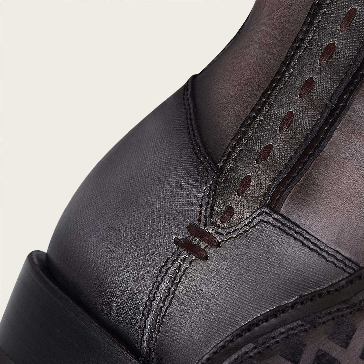 Cowboy boots grey oxford for men with engraved details