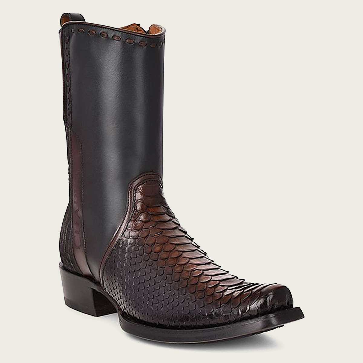 Handcrafted black boot made from exotic leather, perfect for adding a touch of sophistication to your wardrobe