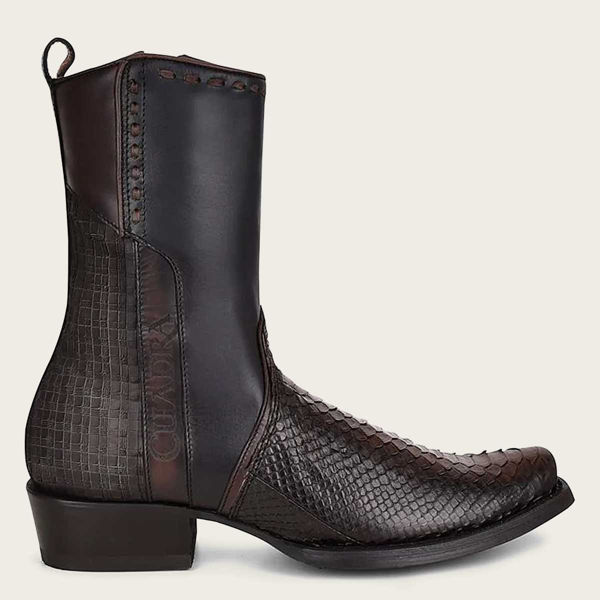 Handcrafted black boot made from exotic leather, perfect for adding a touch of sophistication to your wardrobe