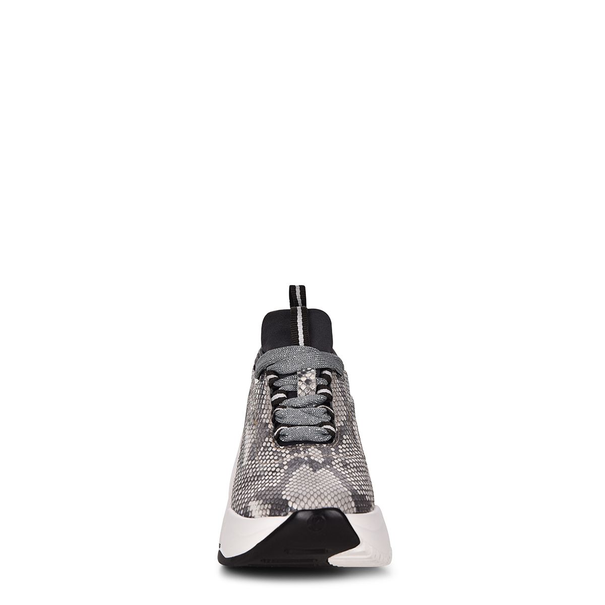 The lace-up design provides a customizable fit, making it easy for you to adjust the sneakers to your liking. Sparkly grey laces