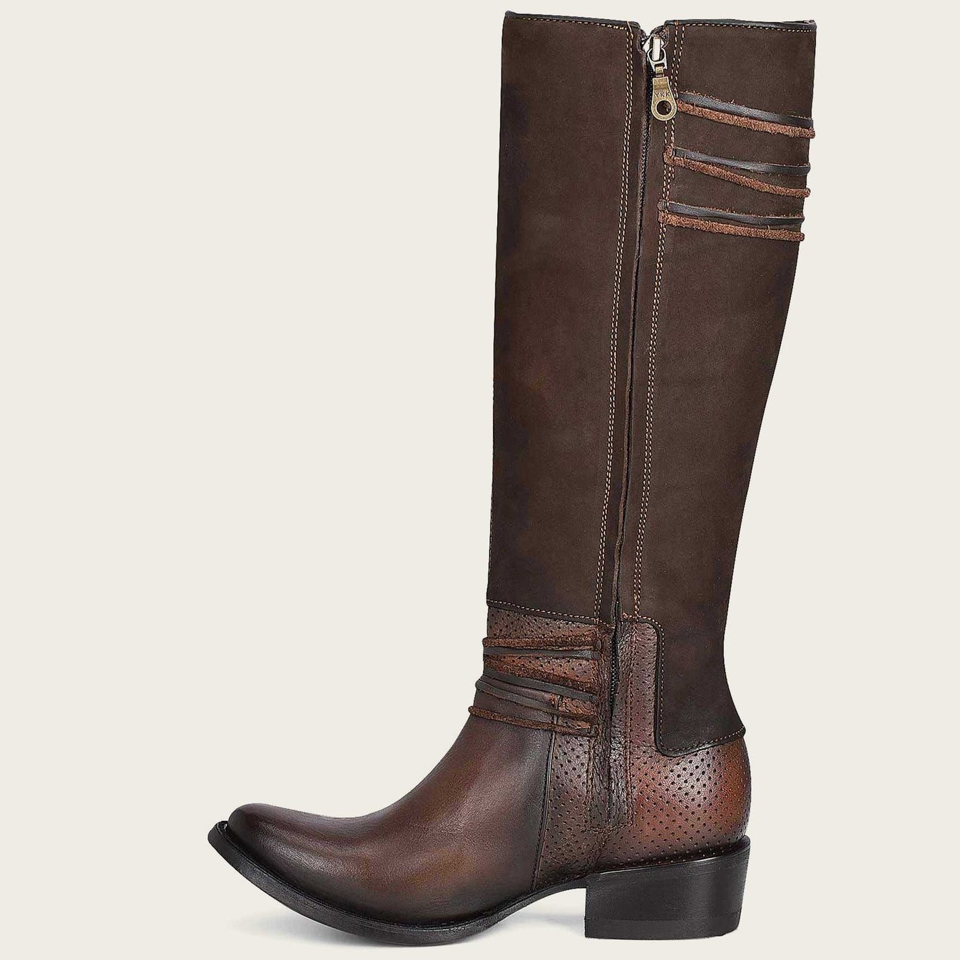 Brown suede and leather boots - 1X2DCS - Cuadra Shop