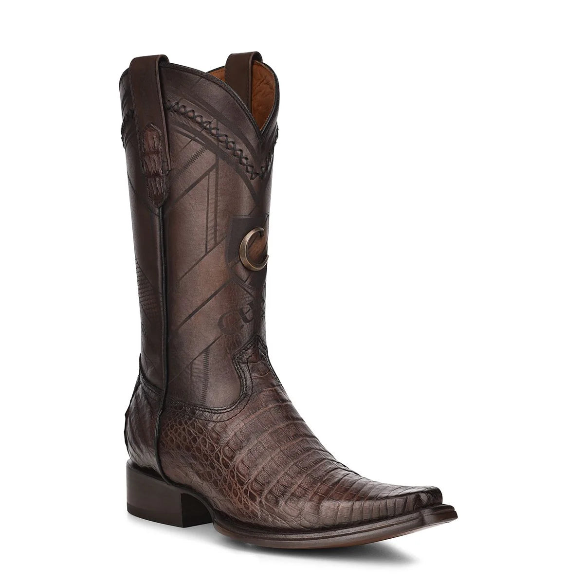 Exotic cayman Fucus leather boots