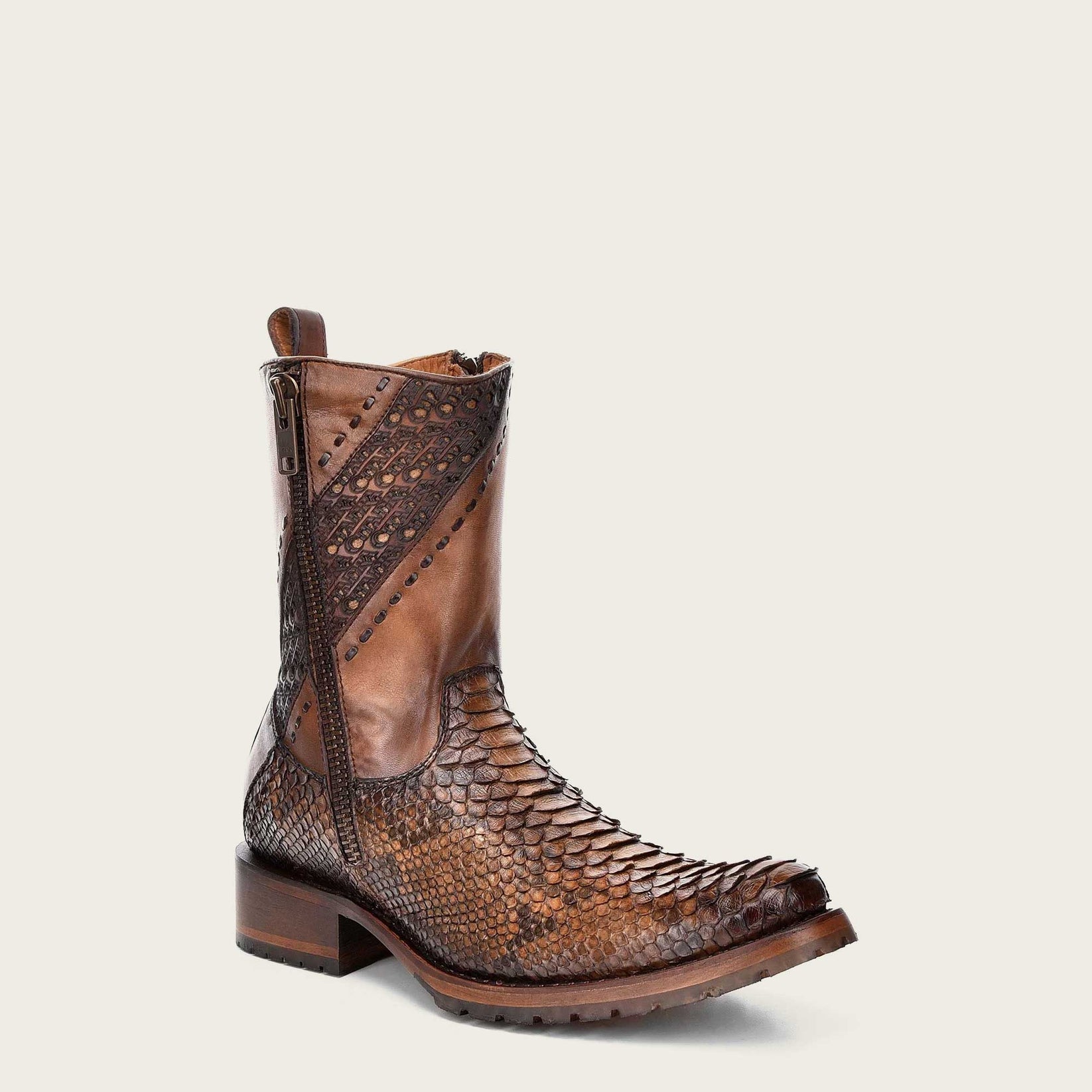 Honey python leather cowboy boots - 2T1EPH - Cuadra Shop