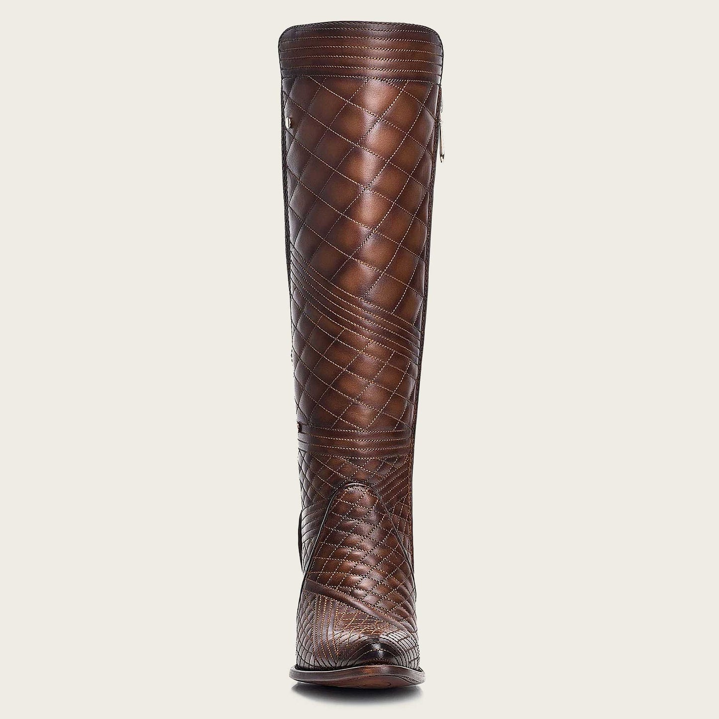 Experience the artistry of exquisite embroidery with these brown leather boots that exude sophistication and charm.