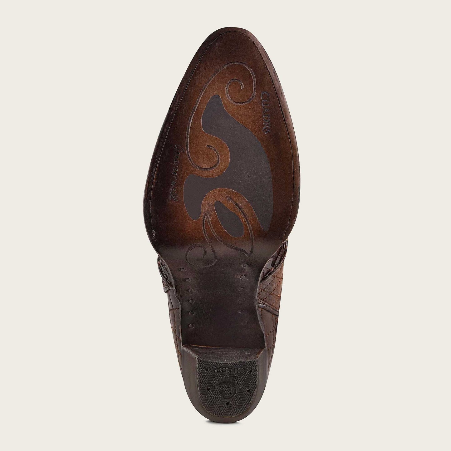 Brown leather engraved boots, for women - 3F66PH - Cuadra Shop