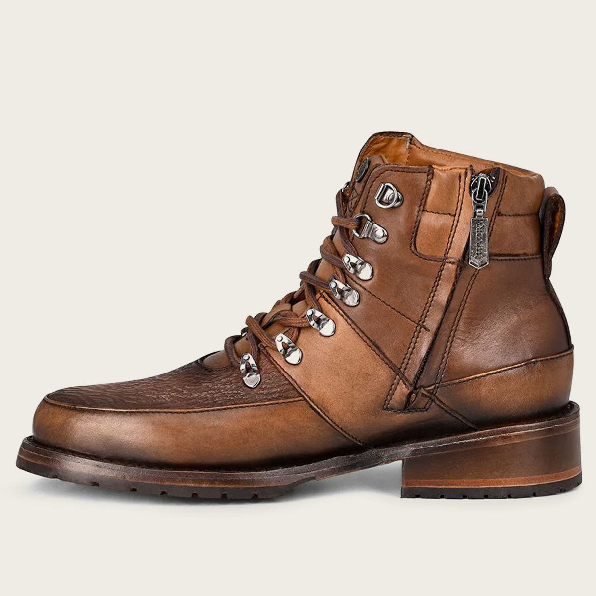 Men's brown dress ankle leather boots