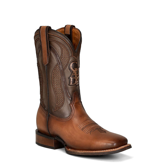 Rodeo cowboy honey brown leather western boot