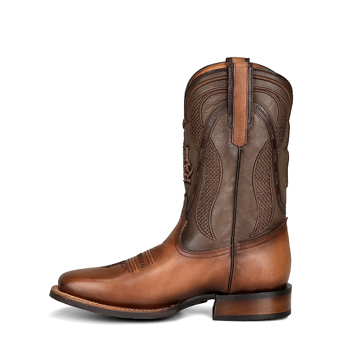 Rodeo cowboy honey brown leather boots