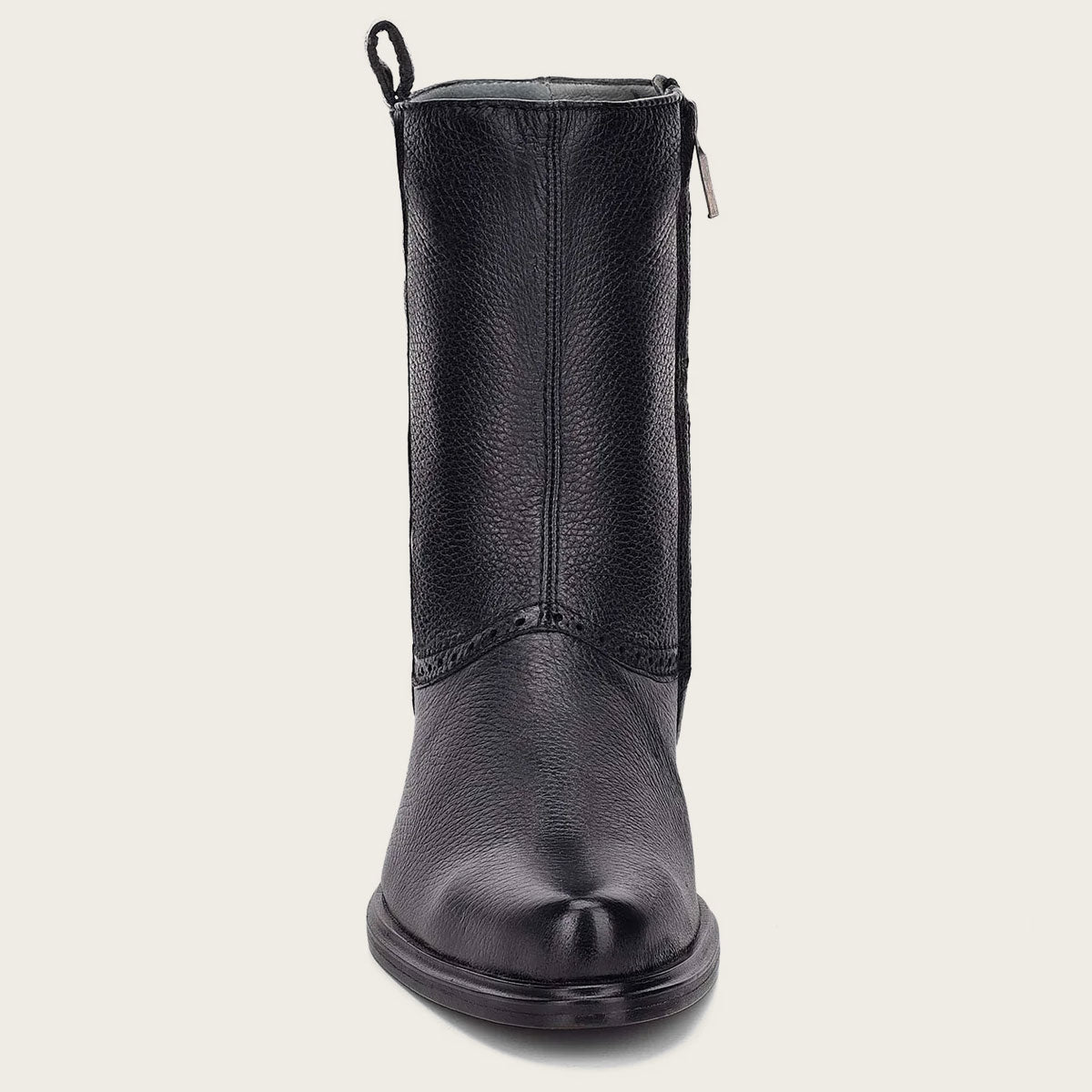 deer leather black boots