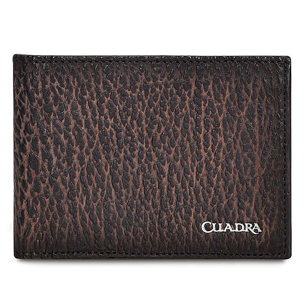 Handmade dark brown leather bifold wallet