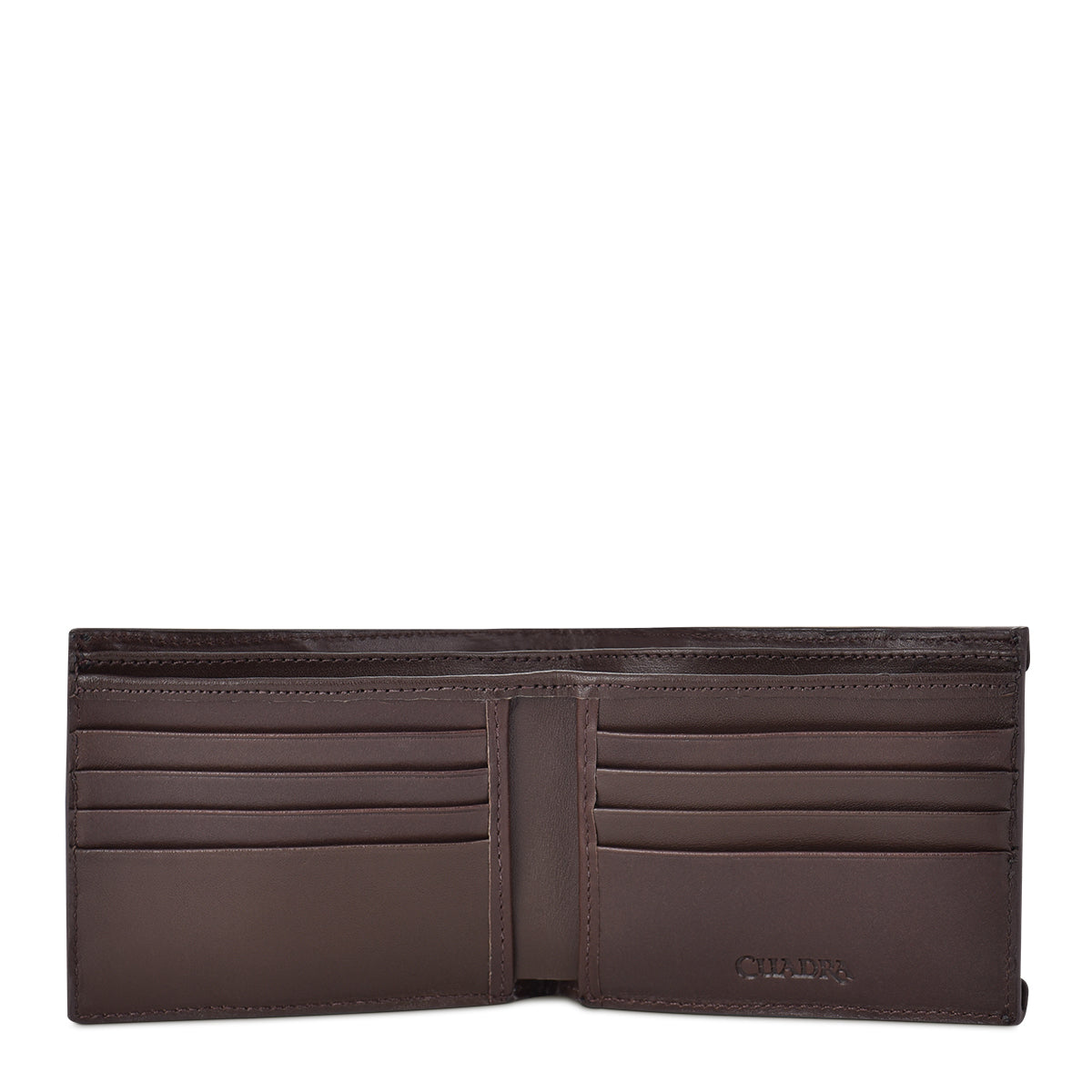 Brown handmade engraved leather wallet 2