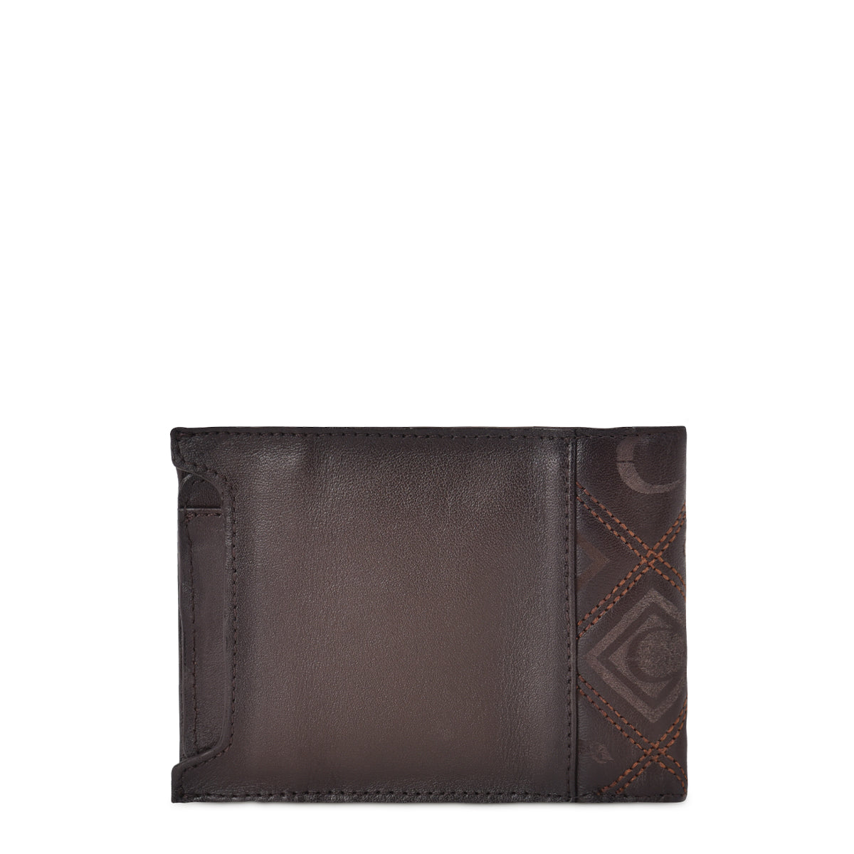 Brown handmade engraved leather wallet 3