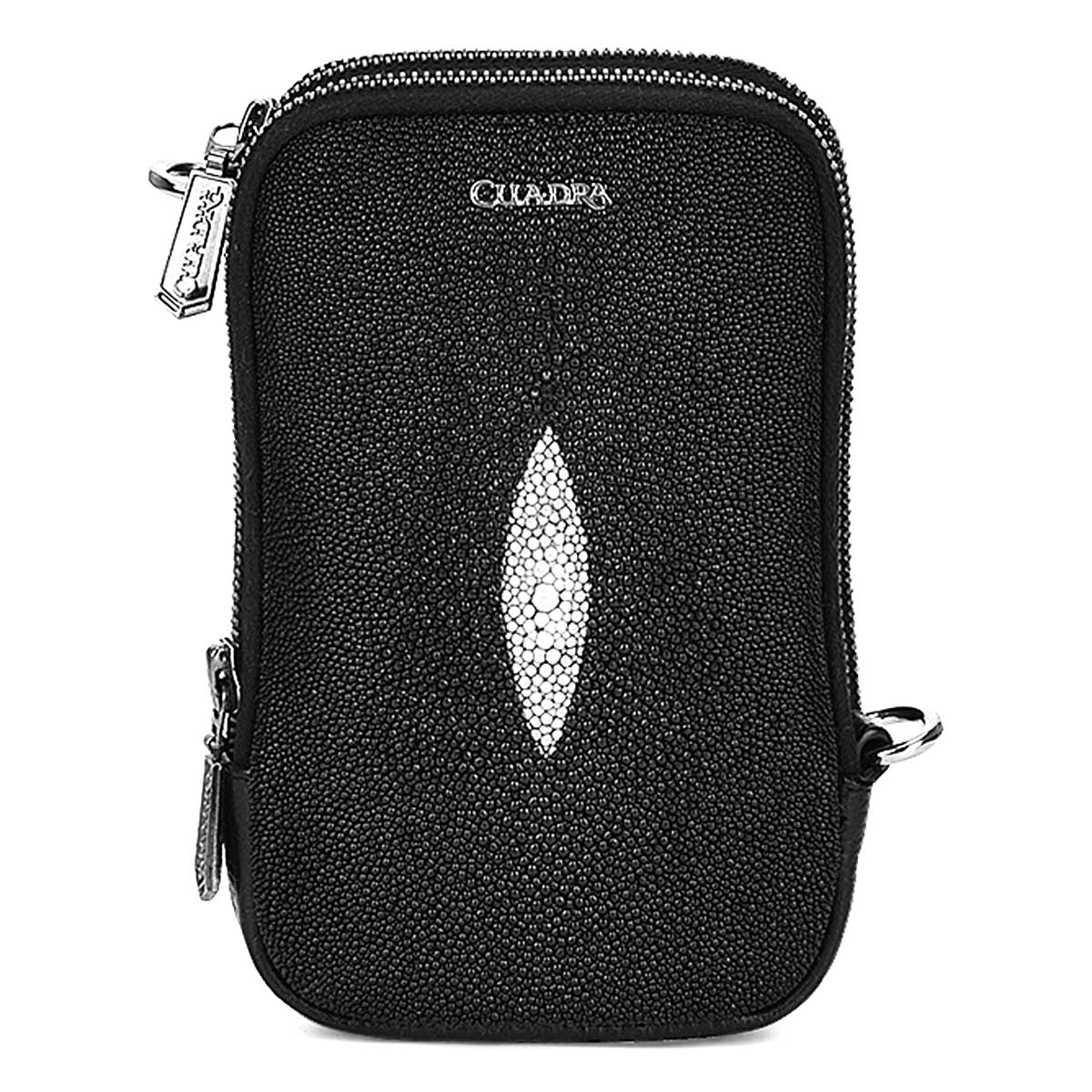 Black exotic leather cell phone bag - BOD38MA - Cuadra Shop