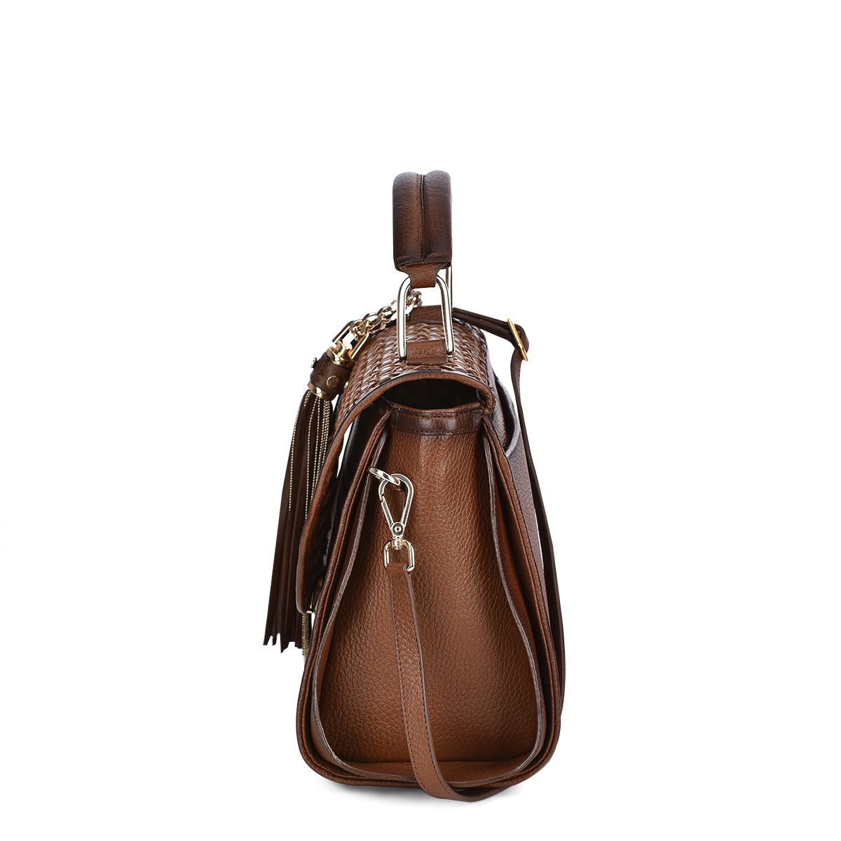 Honey leather handcrafted Interweaving handbag
