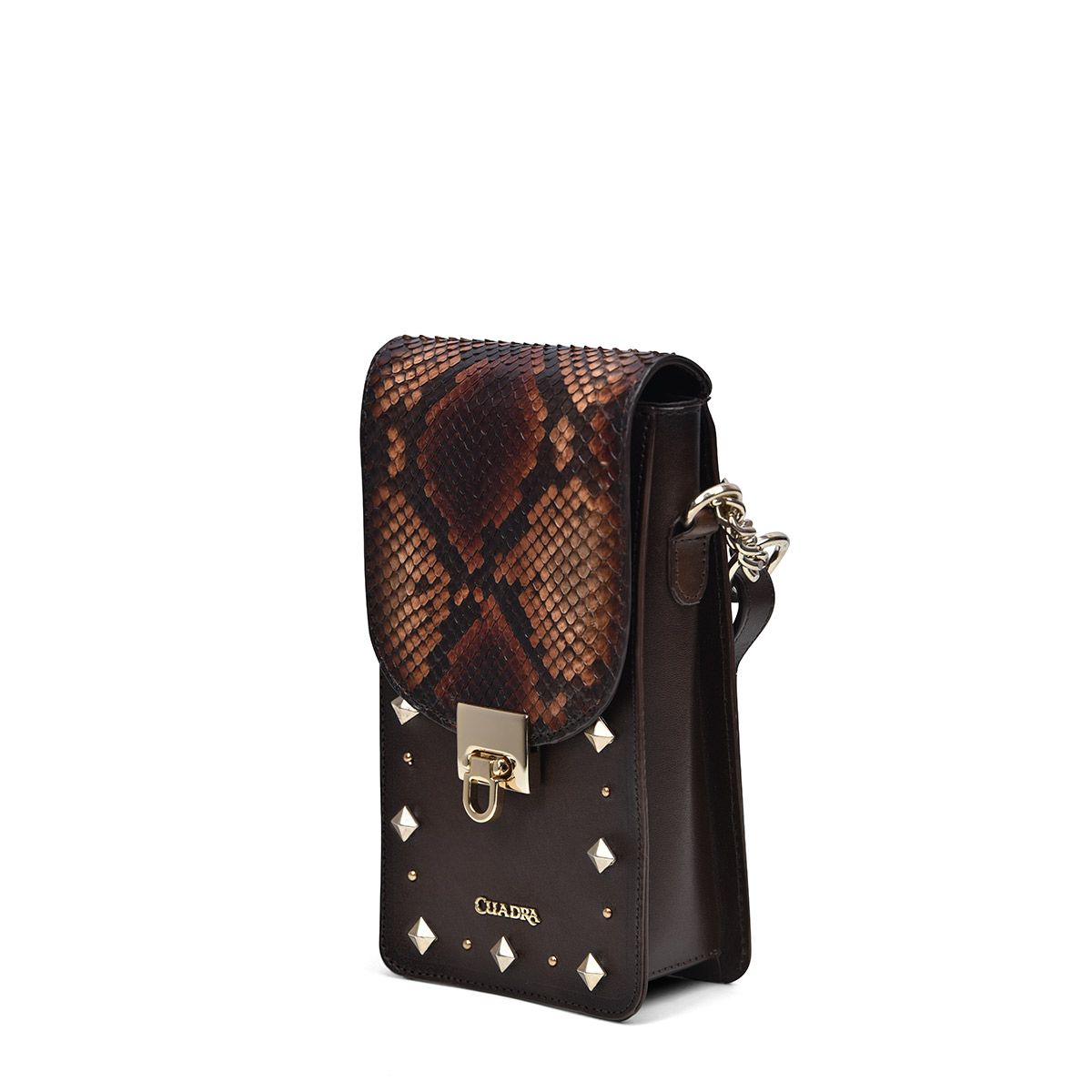Brown exotic leather cell phone bag
