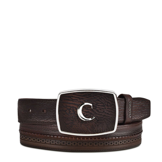 Dark Brown Perforated Cowboy Belt