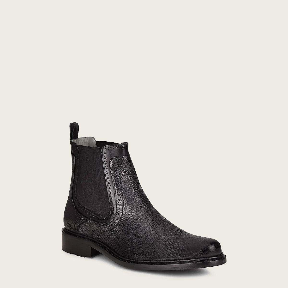 Image of a sleek and minimalistic black deer bootie, perfect for any outfit.