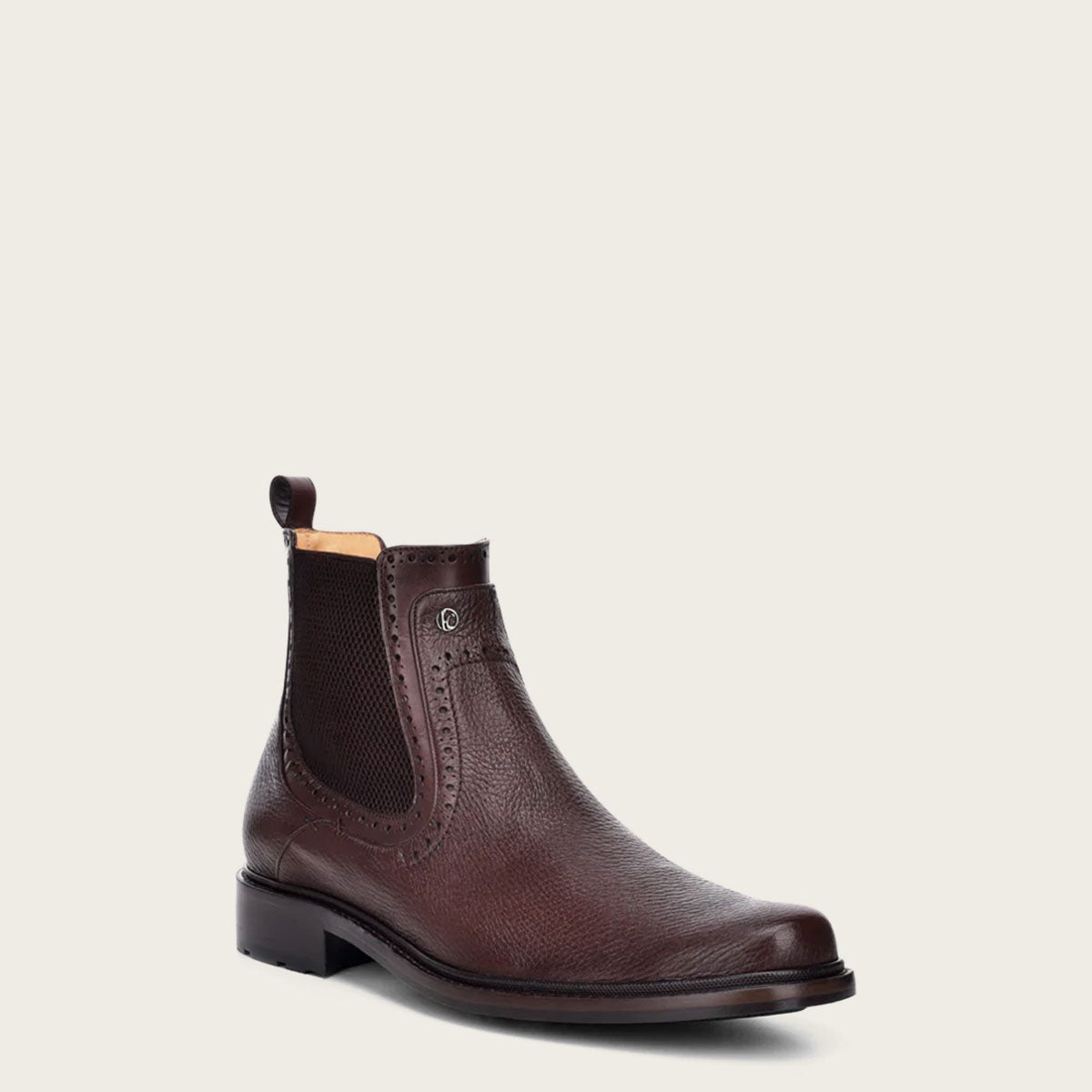 Brown deer leather chelsea boots
