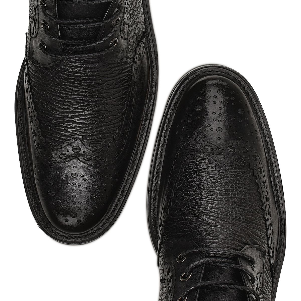 Hand-painted black leather sneakers, Franco Cuadra - 129RSTS - Cuadra Shop