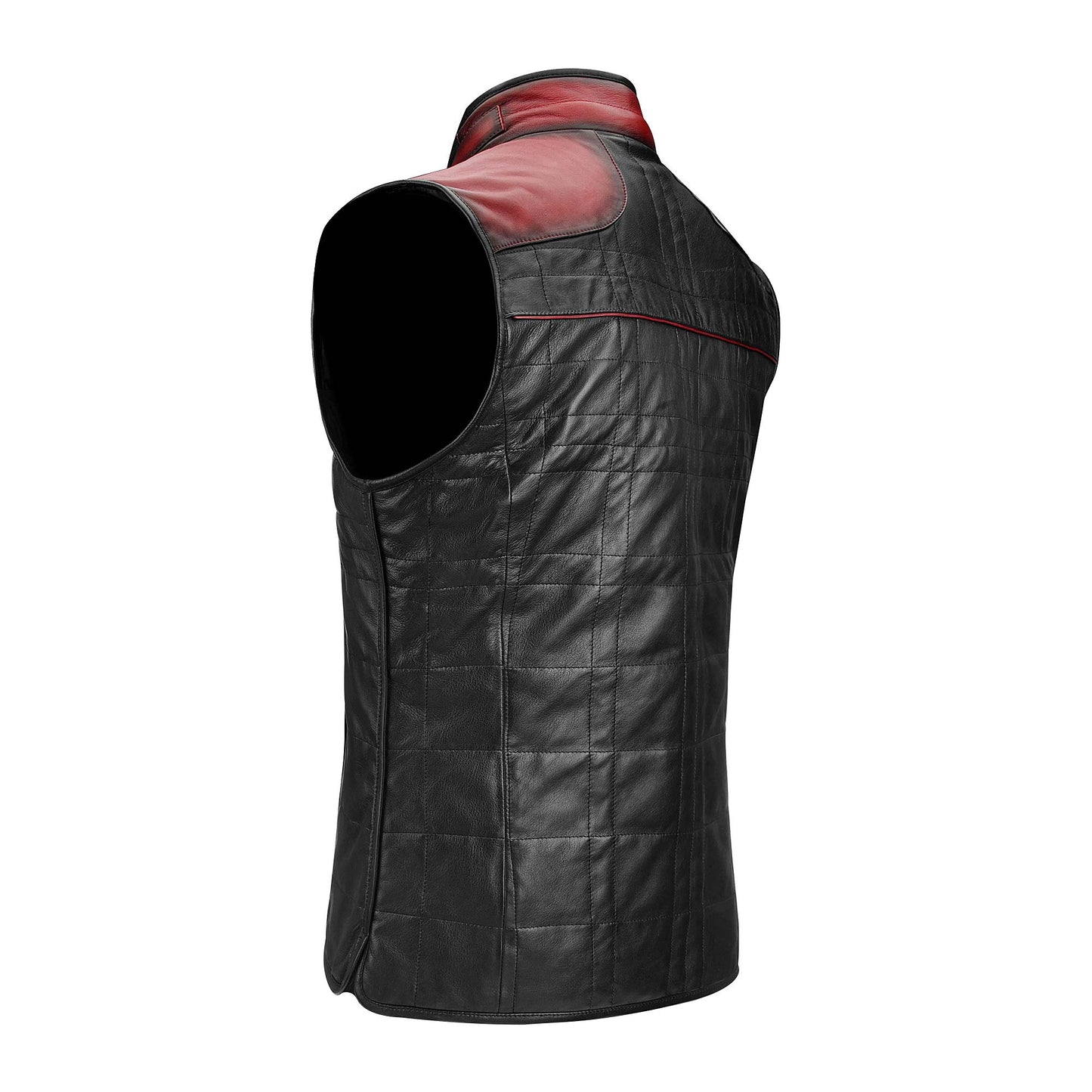 Black leather reversible vest