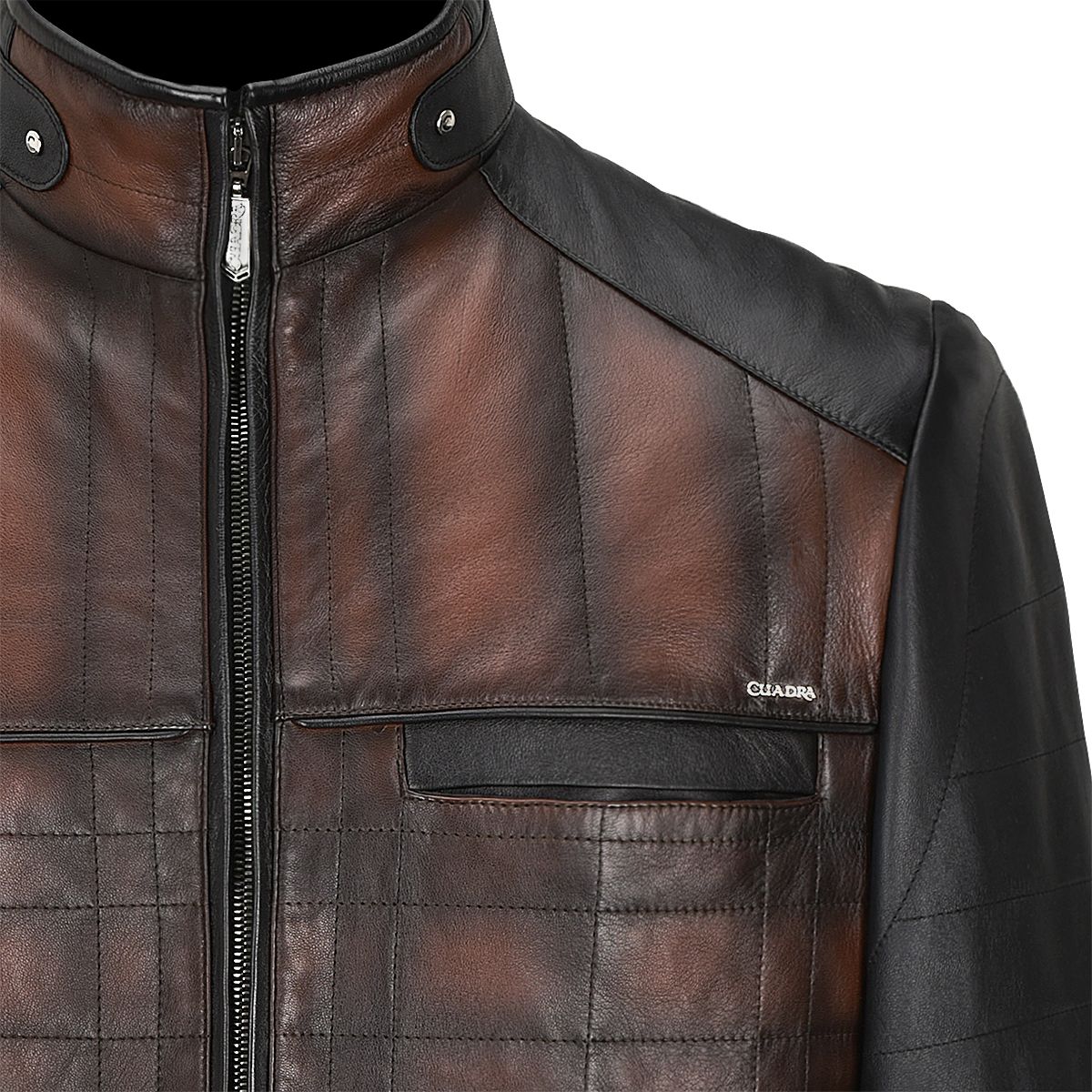 Black leather shearling jacket - M275BOB - Cuadra Shop