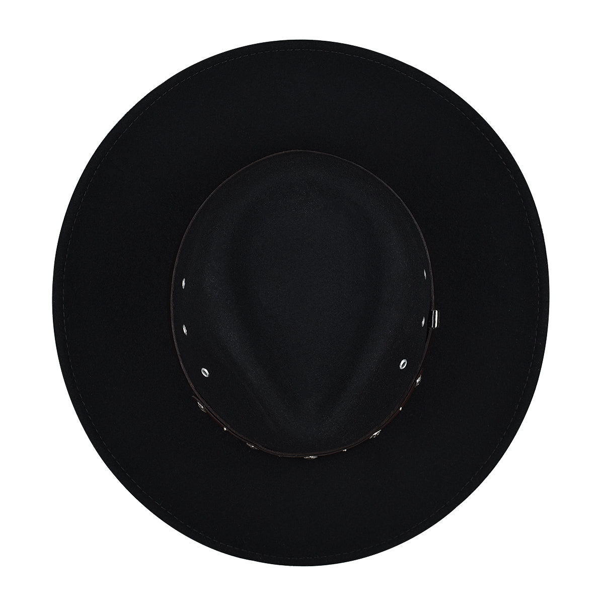Black wool hat with leather belt 3