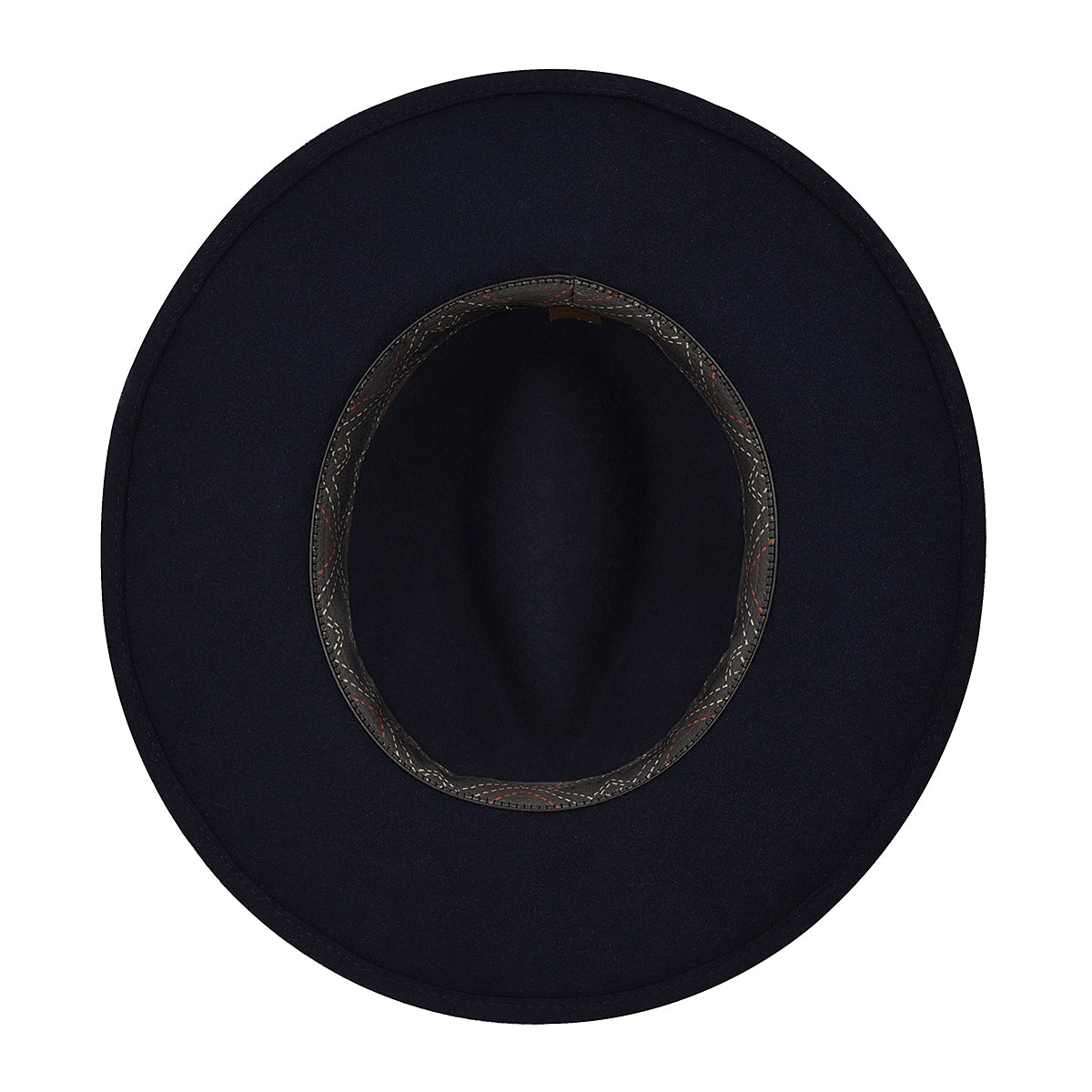 Cuadra blue hat with fabric belt and feathers