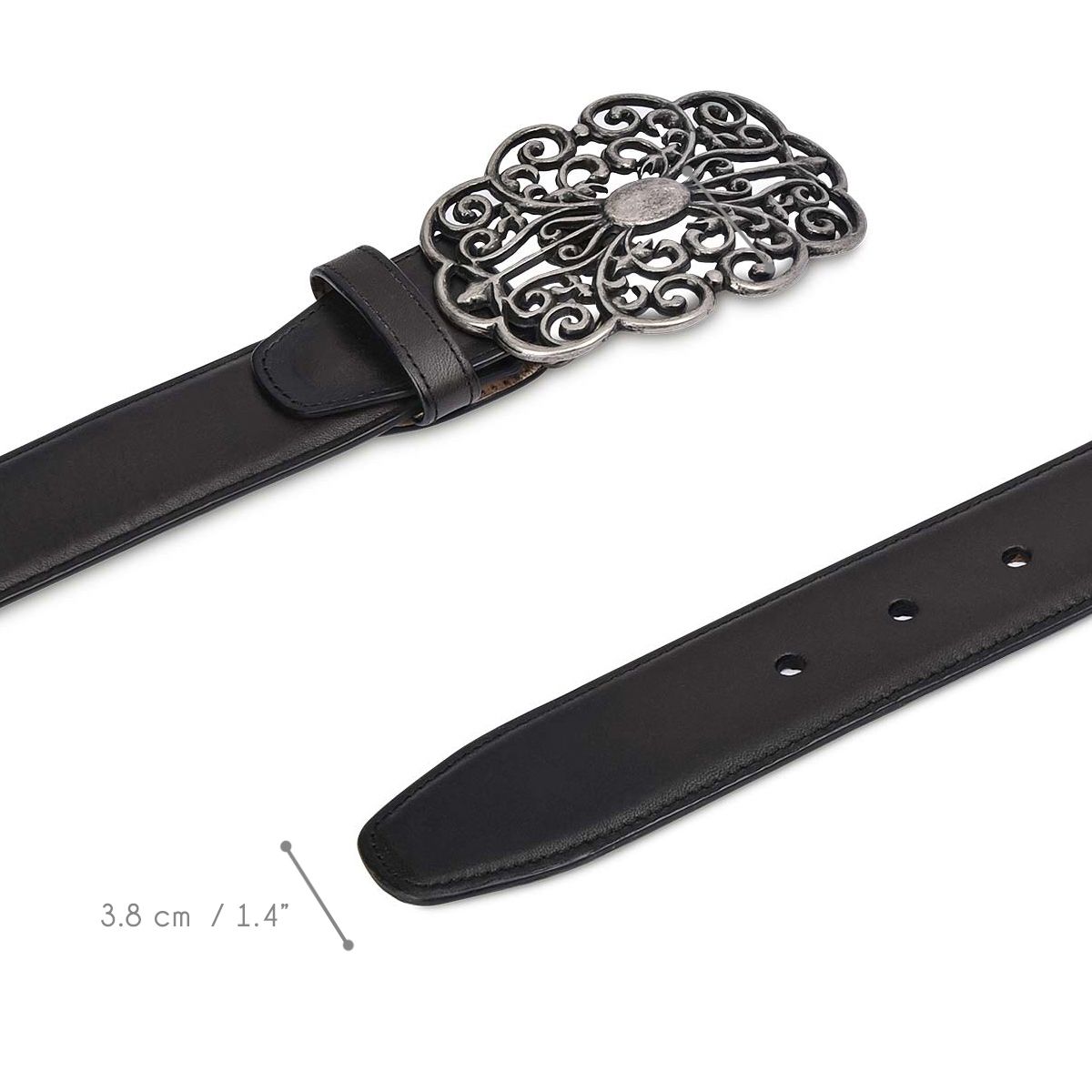 Engraved oxford leather belt